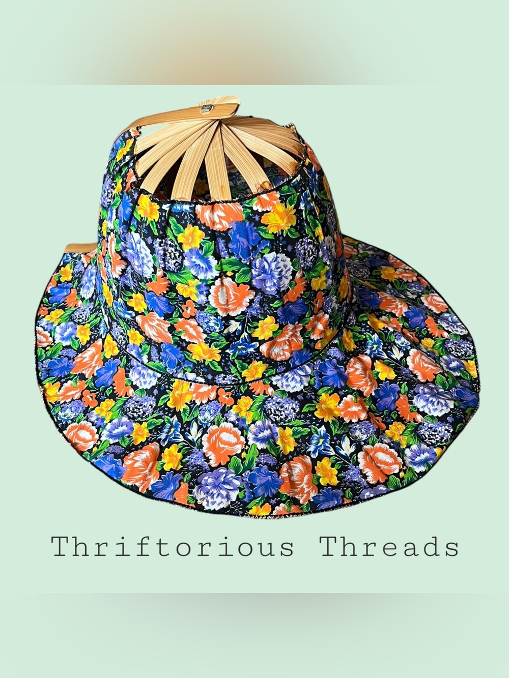 Vintage Foldable Floral Wide-Brim Sun Hat